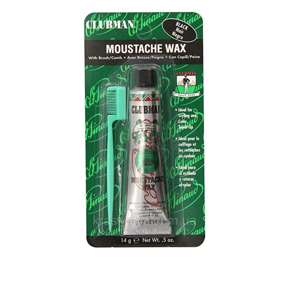 Воск Clubman Moustache Wax Hang Pack для усов 14 г (Black)