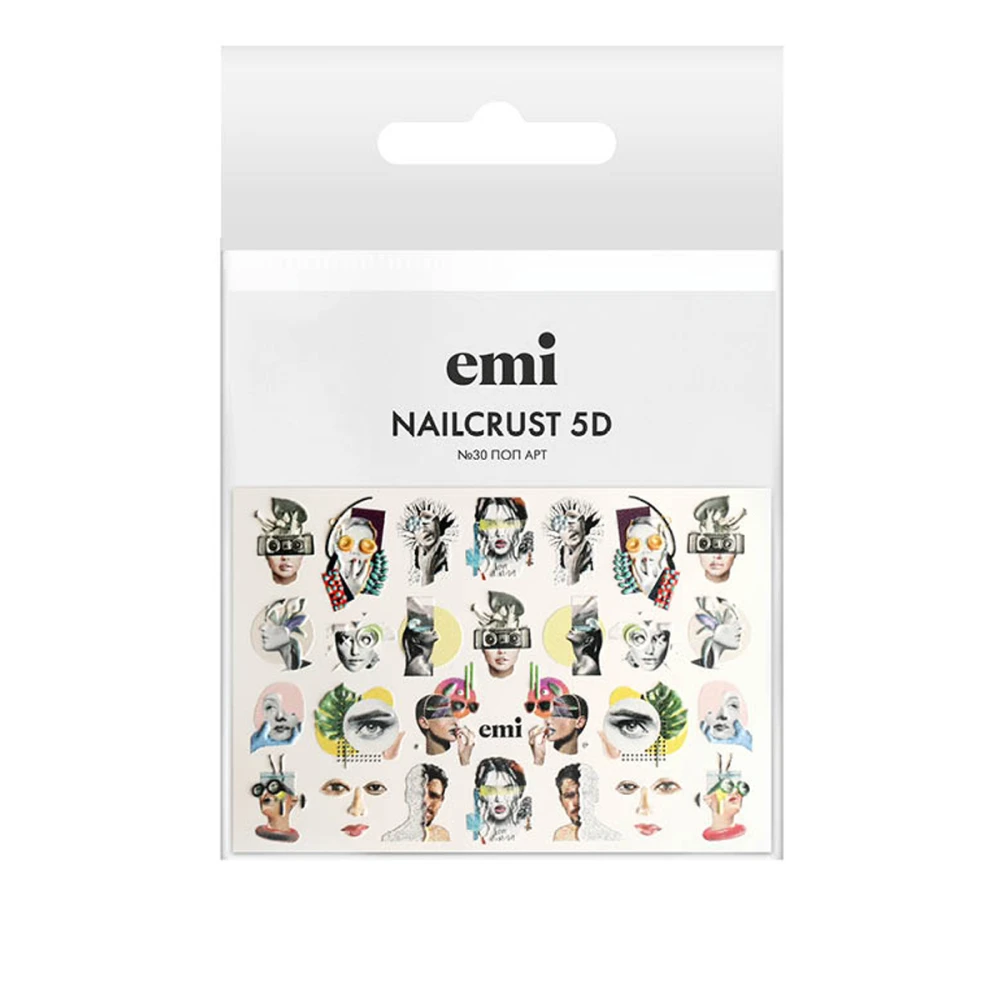 Трафарет-слайдер E.MI 5D NailCrust (№30 Поп-арт)