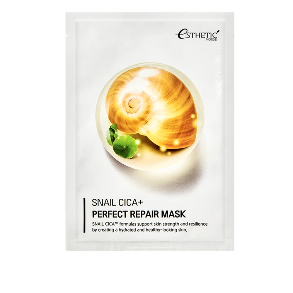 Тканинна маска для обличчя Esthetic House Snail Cica+ відновлююча 1 шт