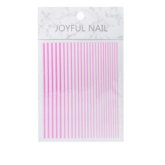 Наклейка гибкая Nail sticker (Линии неон розовые)