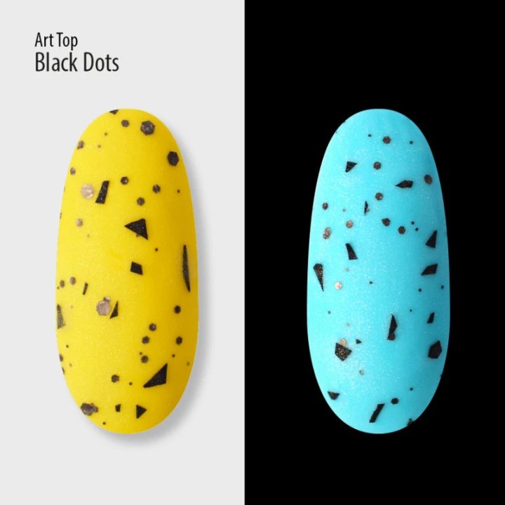 Топ для гель-лаку без липкого шару PNB Art Top Black Dots Matte no wipe 8 мл