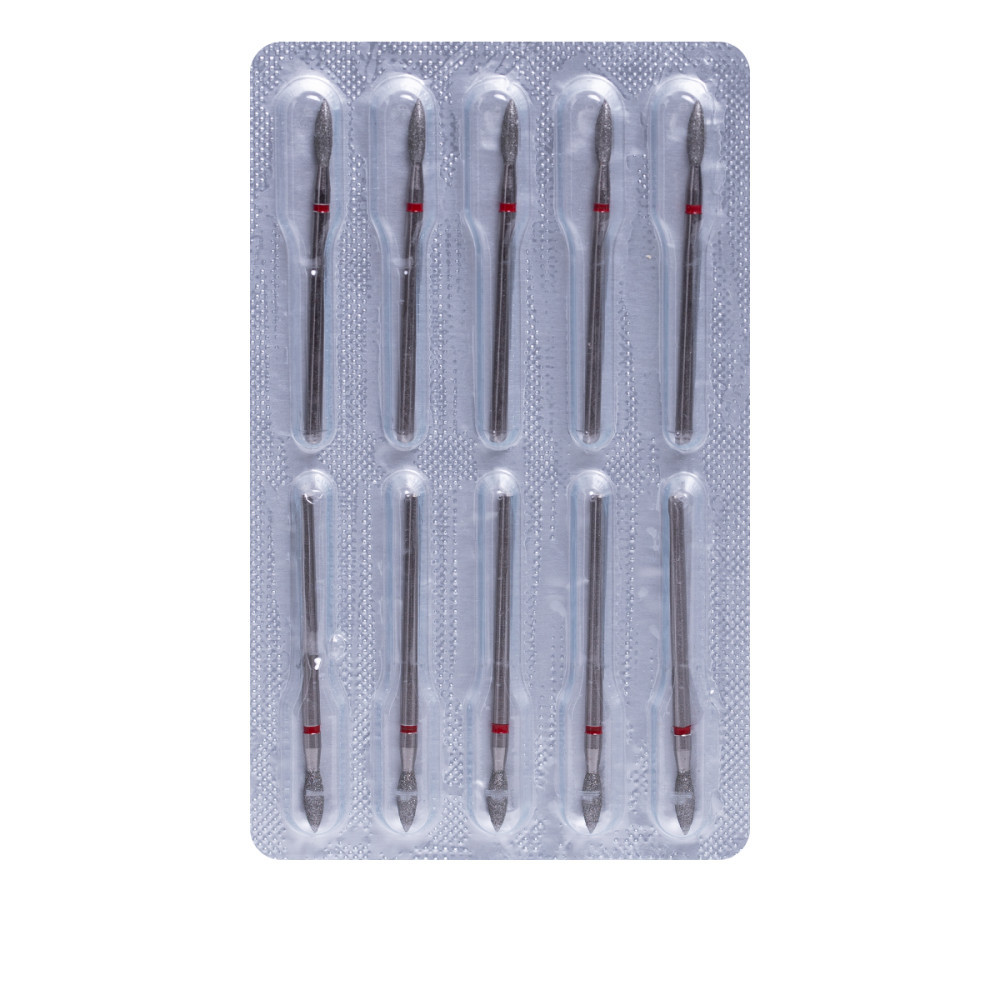 Фреза Алмазная 243 Пламя 10 шт (красная 243.514.025)