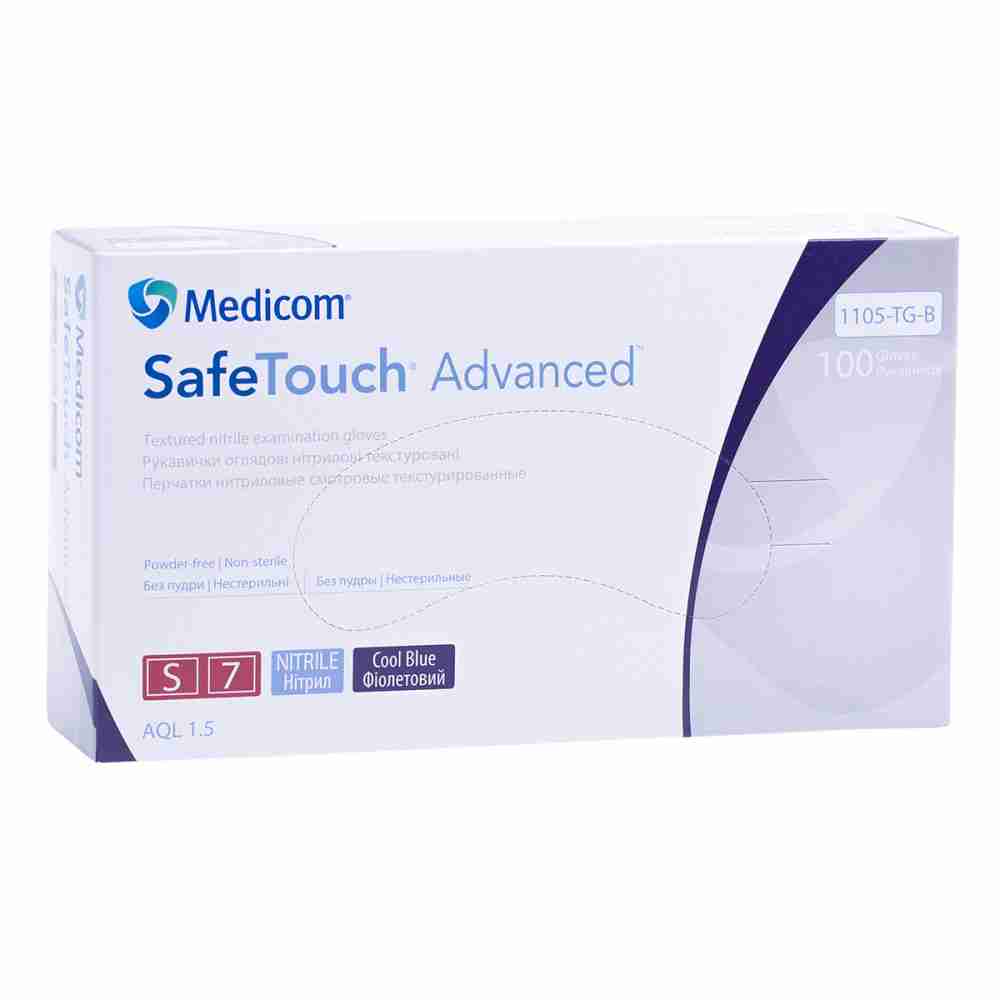 Перчатки нитрил без пудры нестерильные SafeTouch Advanced Violet 100 шт р S