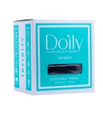 Полотенца Doily Infinity гладкие 40*70 55 гм 50 шт (2*25 шт) в коробке (Черный)