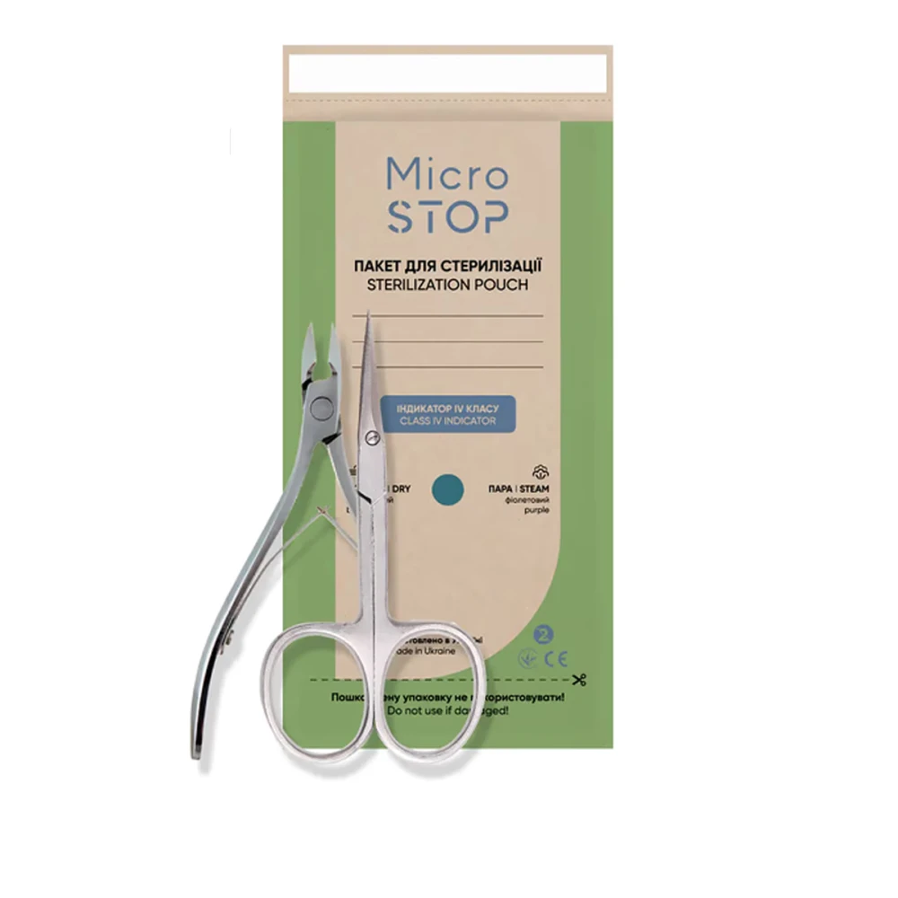 Пакети самоклеючі для стерилізації (крафт Eco) з індікаторами 4 класу 100*200 мм 100 од. MicroStop