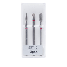 Набір фрез для манікюру (Red 3 алмазні)