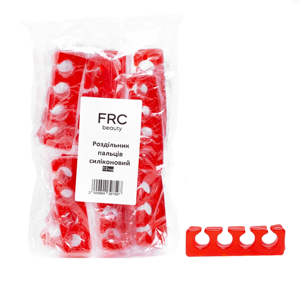 Роздільник пальців силіконовий для педикюру 10 пар (Червоний)