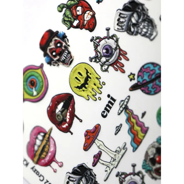 Трафарет-слайдер E.MI 5D NailCrust (№32 Crazy)