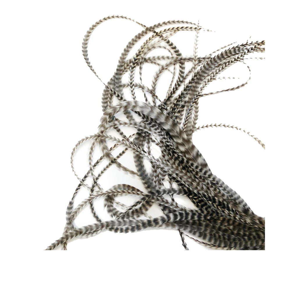 Перо для волос UrbanBird Premium + (34+ см) (Grizzli Delicate)