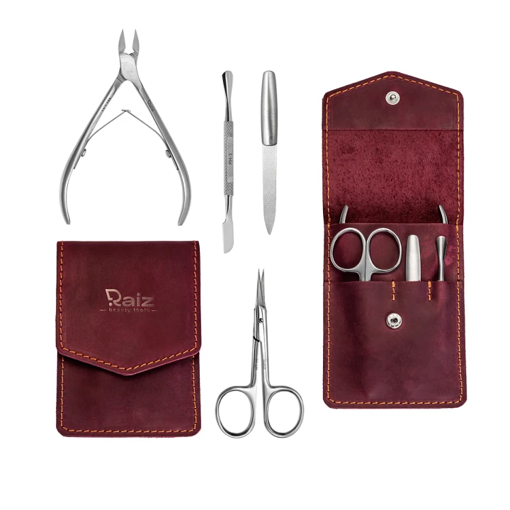 Набор маникюрный RAIZ 4 предмета (Бордо)