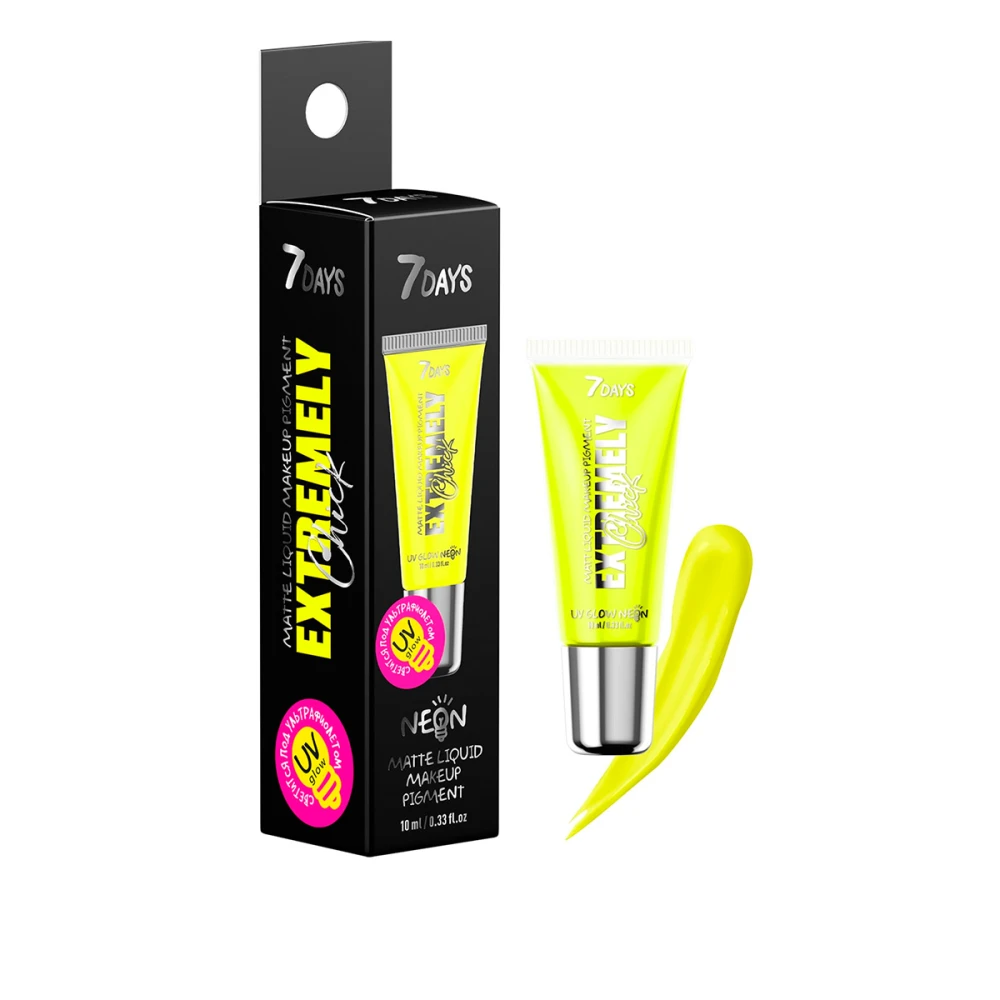 Пигмент жидкий матовый для макияжа 7 Days Extremely Chick Neon 10 мл (03 Yellow)