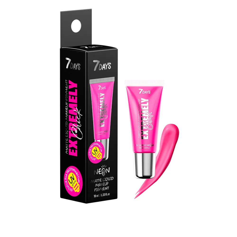 Рідкий матовий пігмент для макіяжу 7 Days Extremely Chick Neon 10 мл (04 Pink)