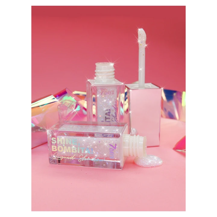 Тени для век жидкие мерцающие 7 Days Shine Bombita! 5.5 мл (401 Hologram)