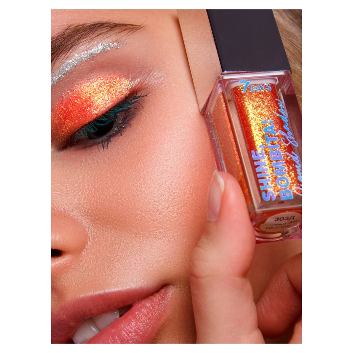 Тени для век жидкие мерцающие 7 Days Shine Bombita! 5.5 мл (402 Phantom)