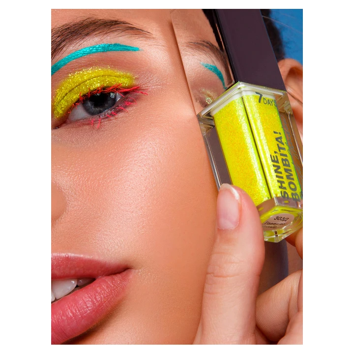 Тени для век жидкие мерцающие 7 Days Shine Bombita! 5.5 мл (406 Amaze)