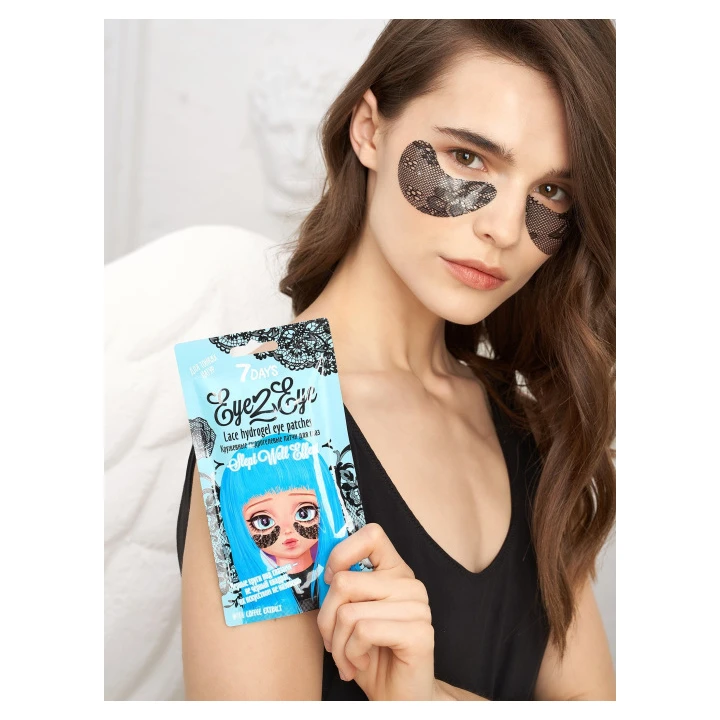 Патч для глаз кружевной гидрогелевый 7 Days Eye2Eye с экстрактом черники 6 г