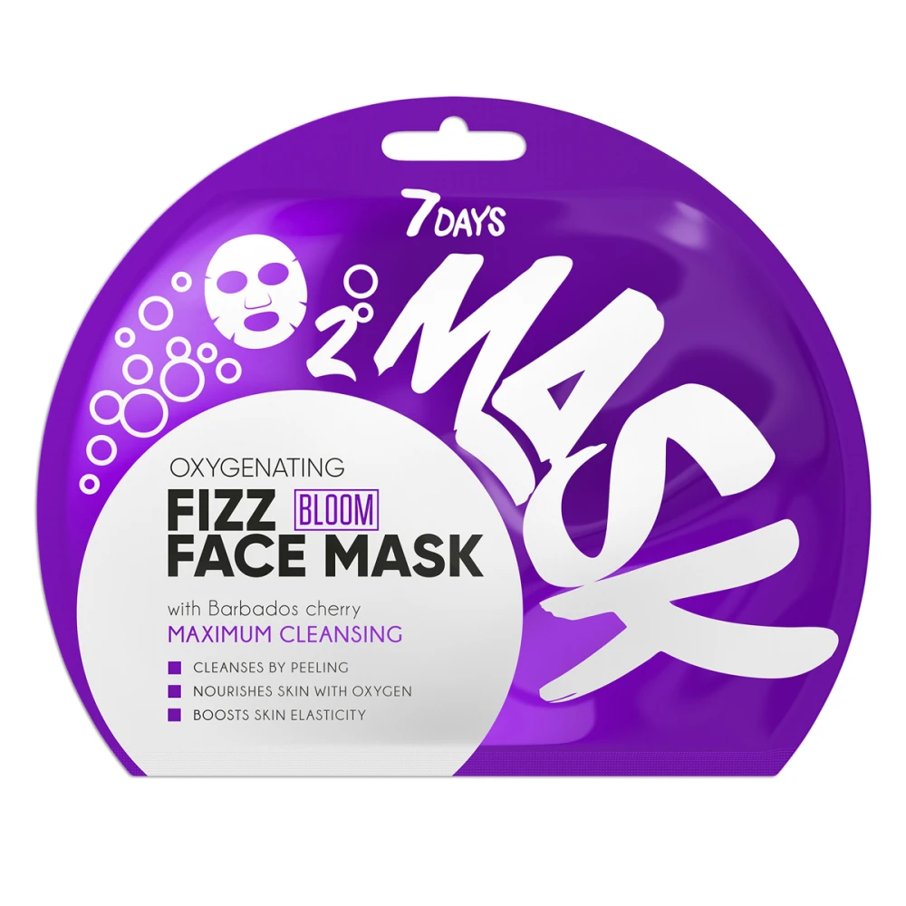 Маска-шипучка для обличчя киснева 7 Days Bloom максимальне очищення 25 г