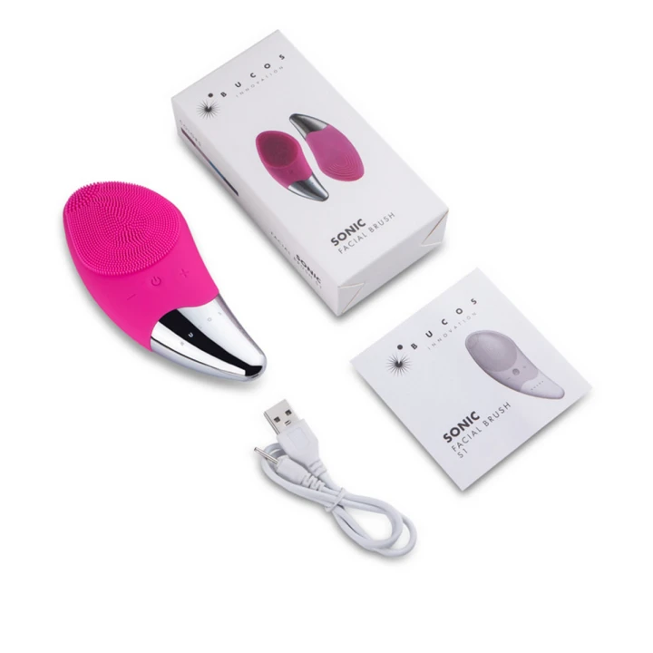 Щетка очищающая для лица Bucos Sonic Facial Brush S1 (Розовая)
