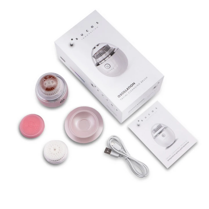 Щетка очищающая для лица Bucos Facial Cleansing Brush B1 (Розовая)
