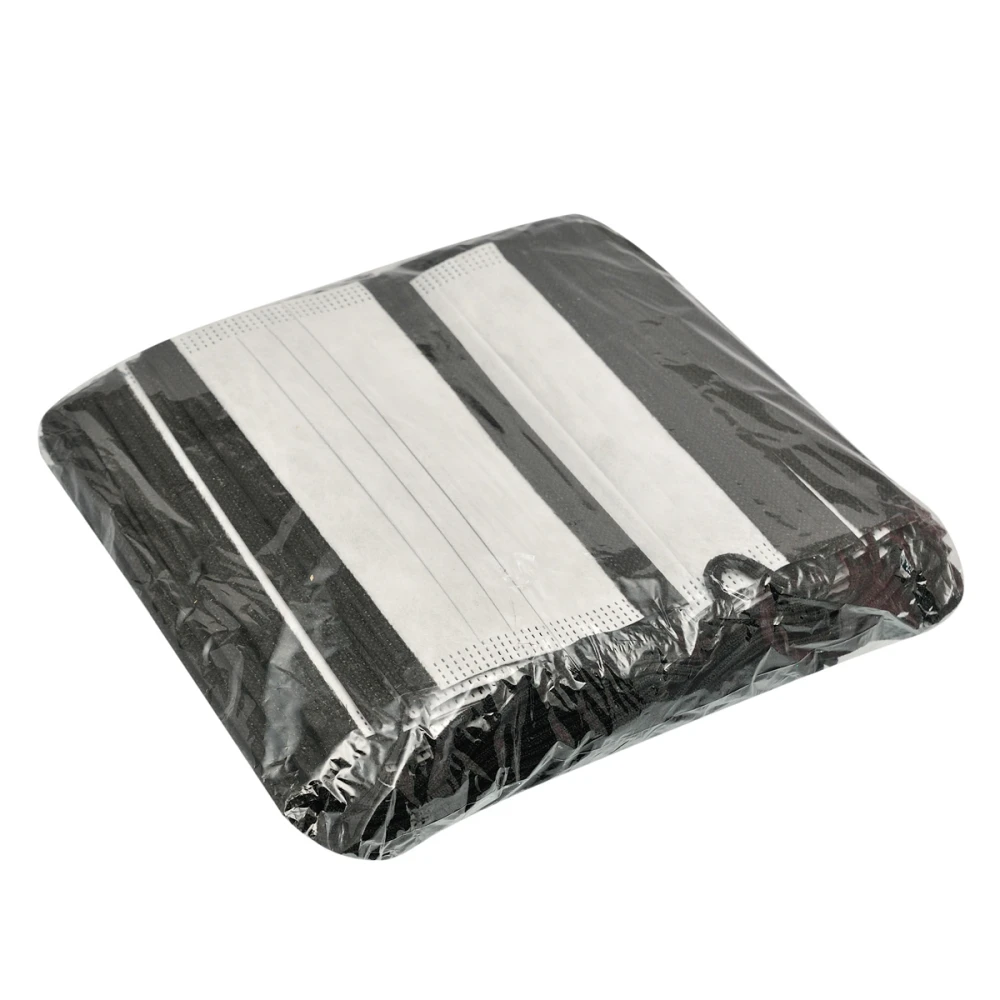 Маска защитная медицинская 4-х слойная 50 шт в пакете черно-белая