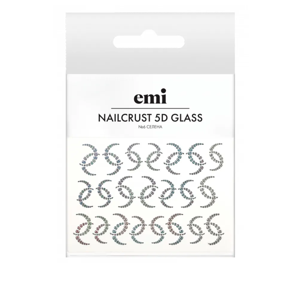 Трафарет-слайдер E.MI 5D NailCrust GLASS (№6 Селена)