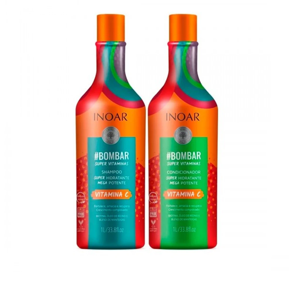 Набор INOAR Kit Duo Bombar для роста волос 2х1000 мл