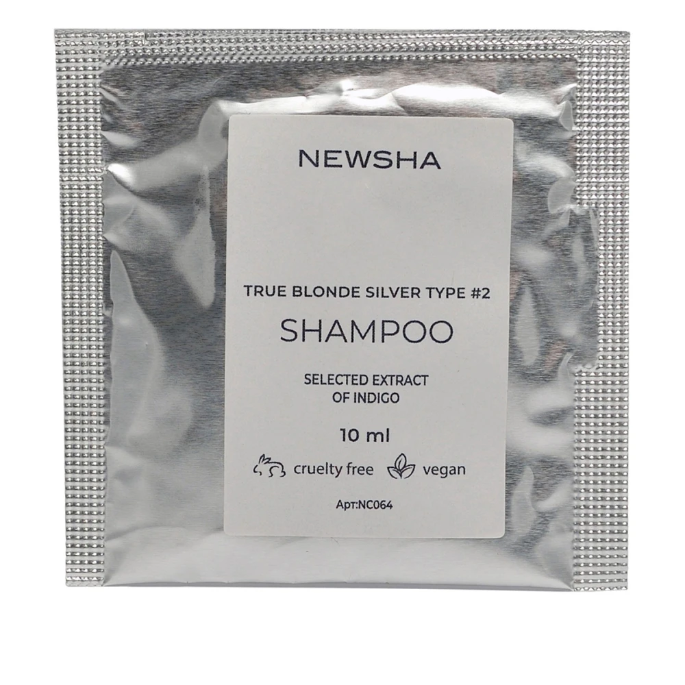 Шампунь срібний, що нейтралізує, NEWSHA True Blond Silver 10 ml