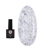 Топ для гель лака с серебристыми хлопьями Saga Top Silver Leaf 8 мл