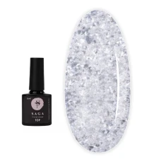Топ для гель лака с серебристыми хлопьями Saga Top Silver Leaf 8 мл