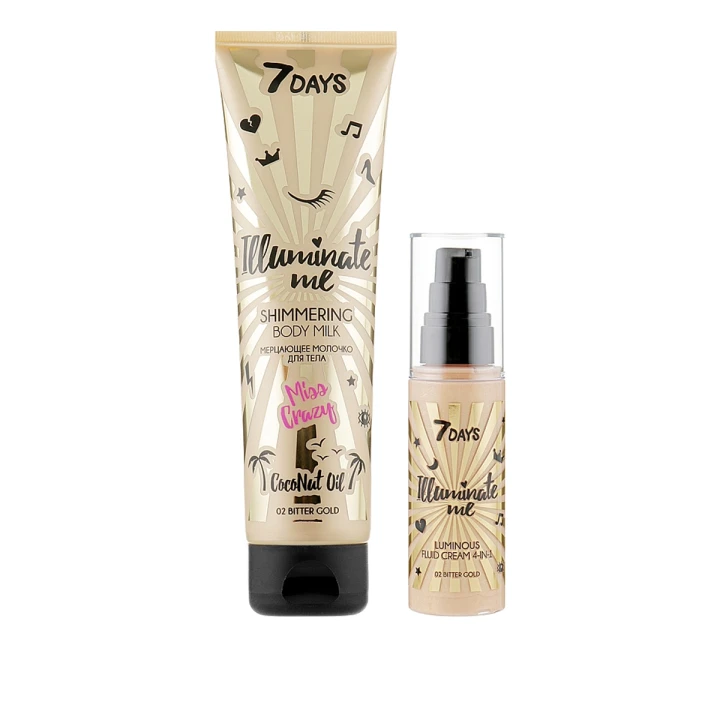 Набор подарочный 7 Days Illuminate Me Miss Crazy (молочко для тела + крем-флюид для лица)
