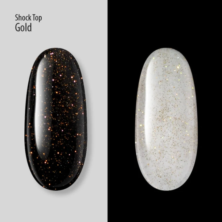 Топ светоотражающий PNB Shock UV/LED No Whipe 8 мл (Gold)