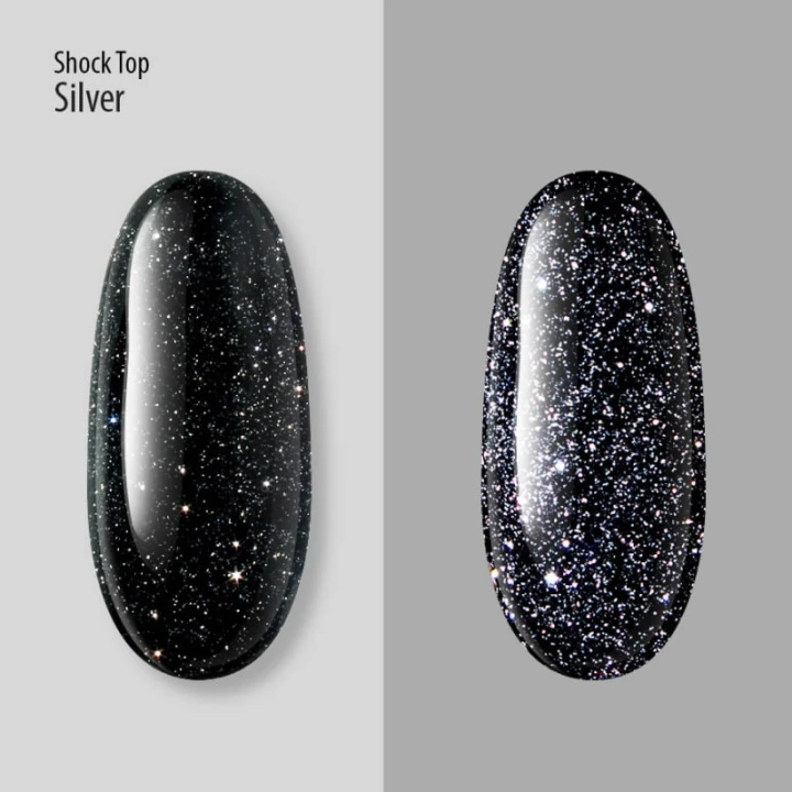 Топ светоотражающий PNB Shock UV/LED No Whipe 8 мл (Silver)