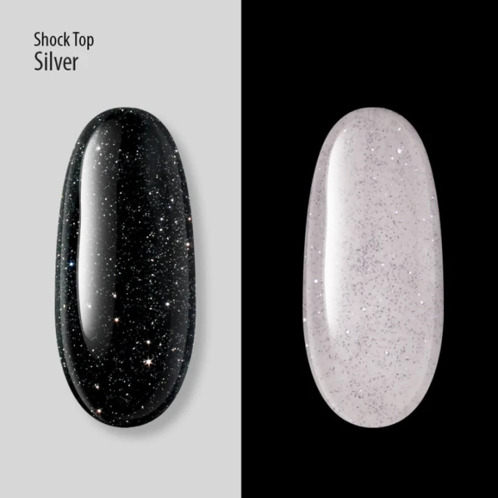 Топ светоотражающий PNB Shock UV/LED No Whipe 8 мл (Silver)