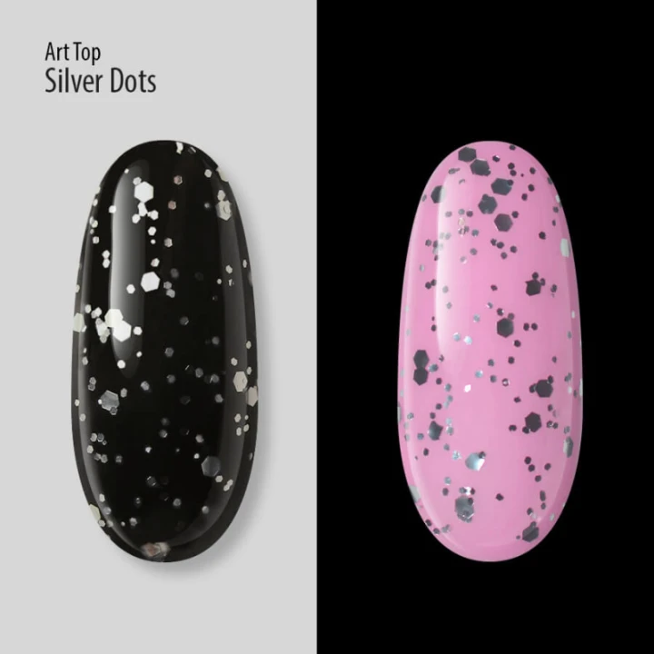 Топ PNB Art Top UVLED 8 мл (Silver Dots)
