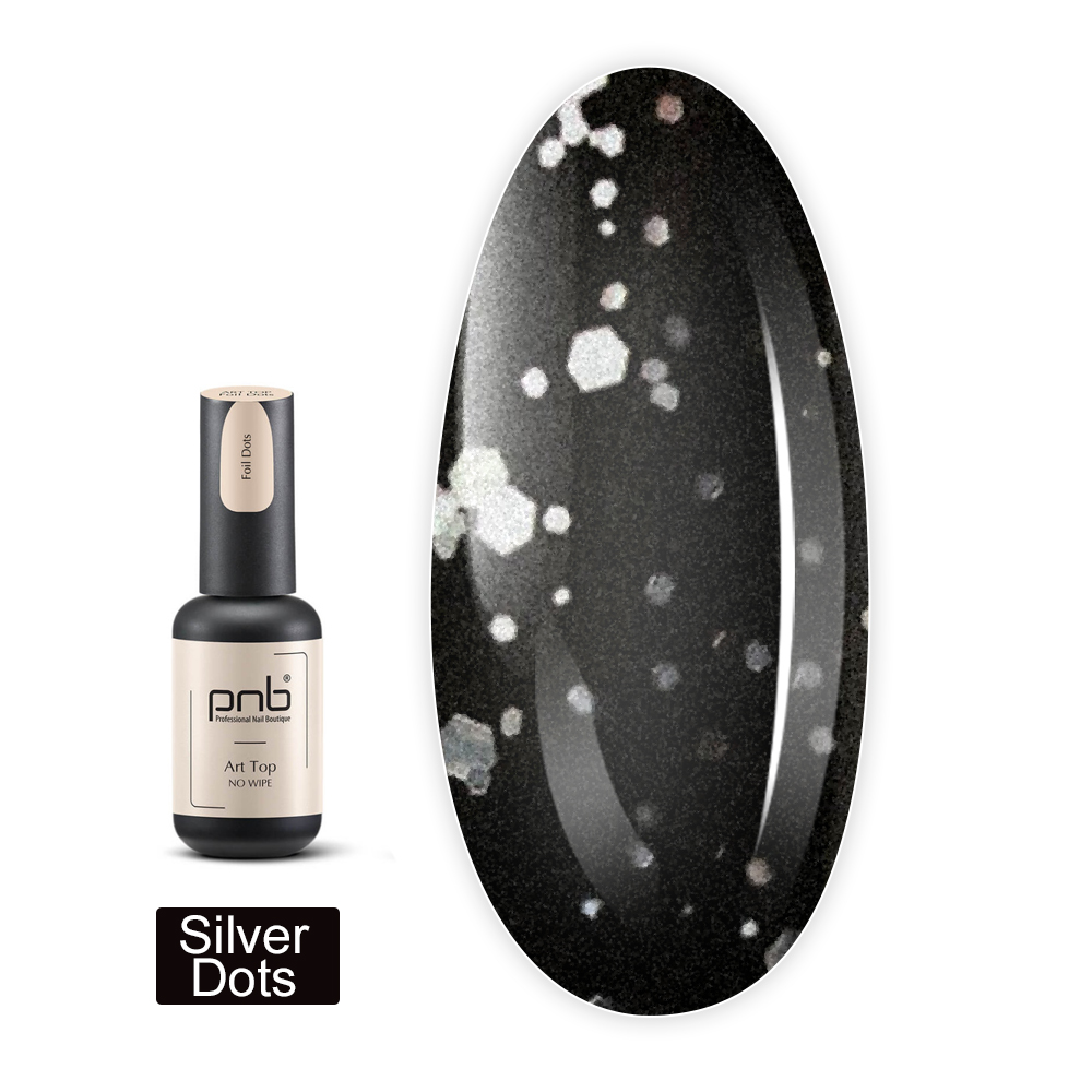 Топ PNB Art Top UVLED 8 мл (Silver Dots)