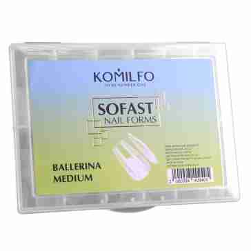 Формы KOMILFO SoFast мягкие для быстрого наращивания ногтей 240 шт (Ballerina Medium)