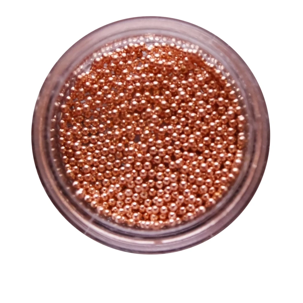 Бульйонки металеві NailApex (золото рожеве)