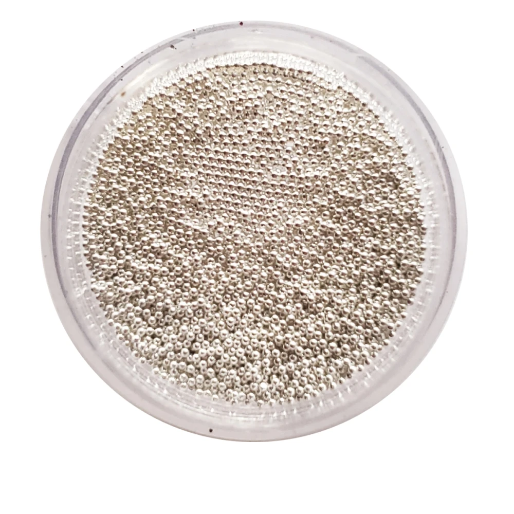 Бульйонки металеві NailApex (срібло (дрібні))