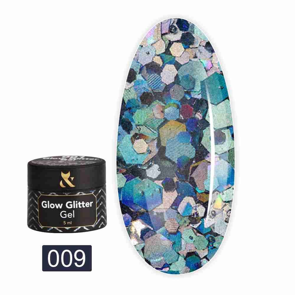 Гель FOX Glow Glitter Gel 5 мл (009)