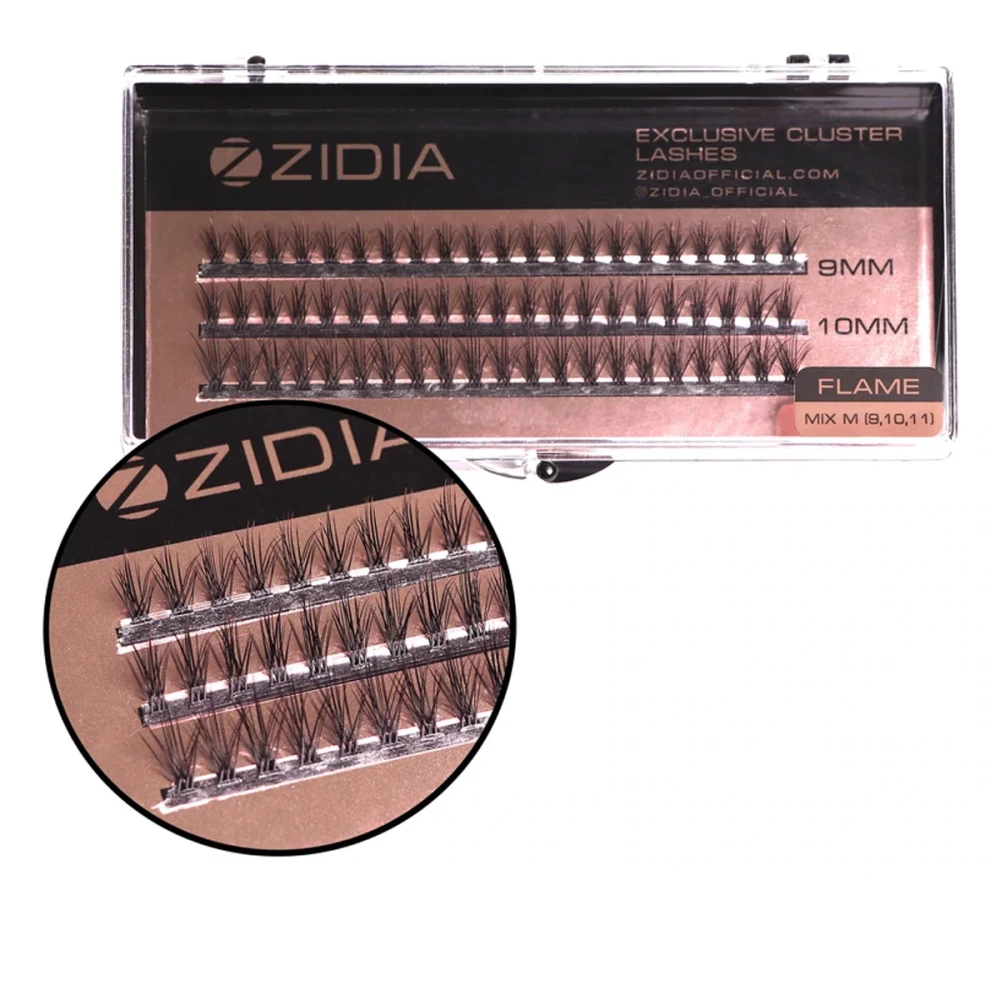 Ресницы ZIDIA Cluster 3 ленты Flame Series (0.1C (9,10,11))