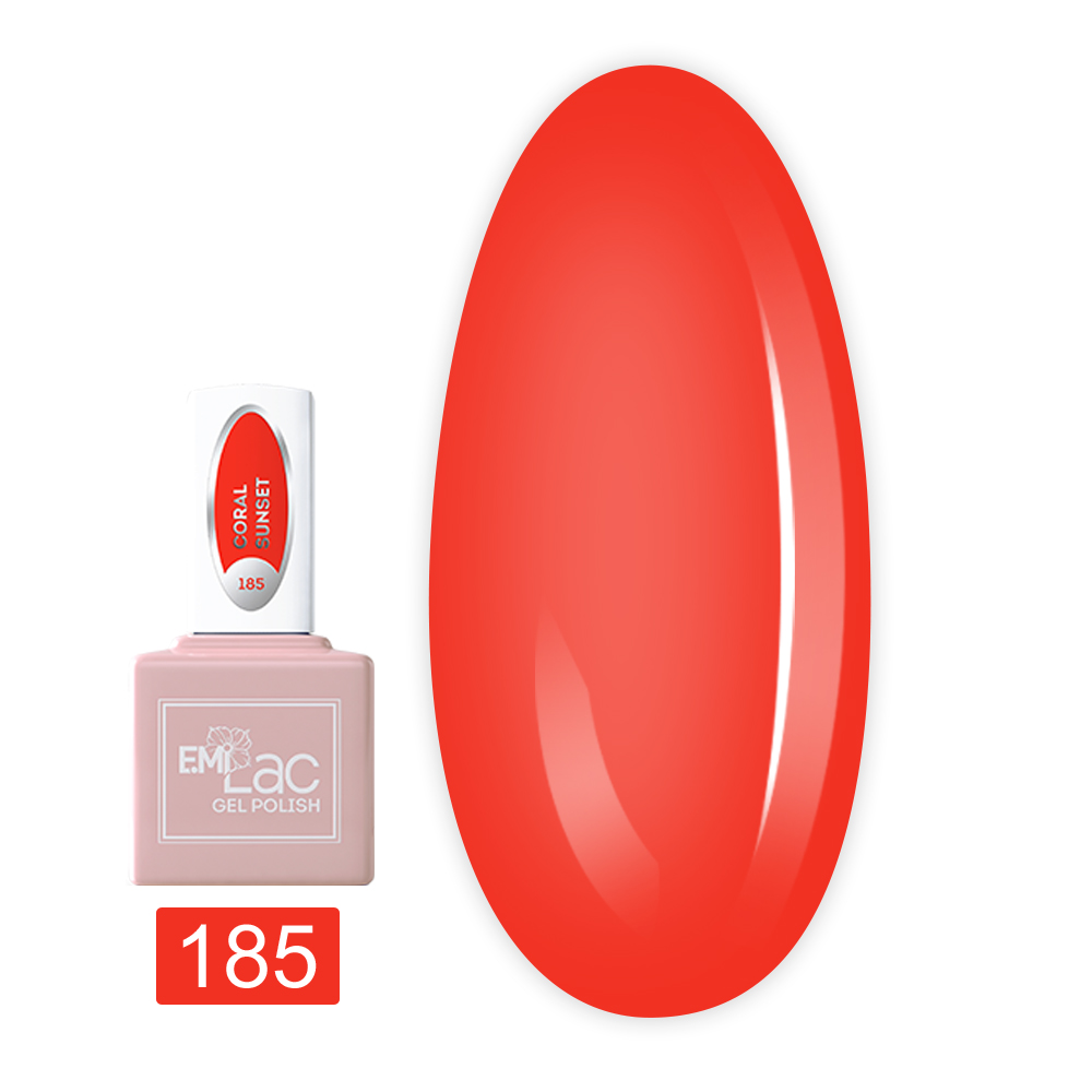 Гель-лак E.MI Lac 9 мл (185 Кораловий захід сонця)