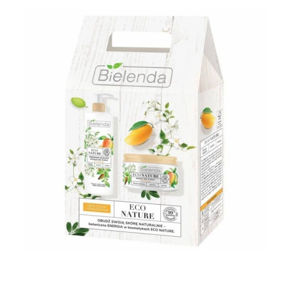 Набор подарочный BIELENDA ECO NATURE (молочко для душа 400мл+масло для тела 250мл)