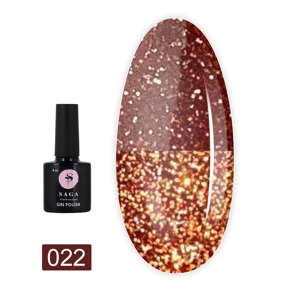 Гель лак Saga Fiery gel светоотражающий 8 мл (022)