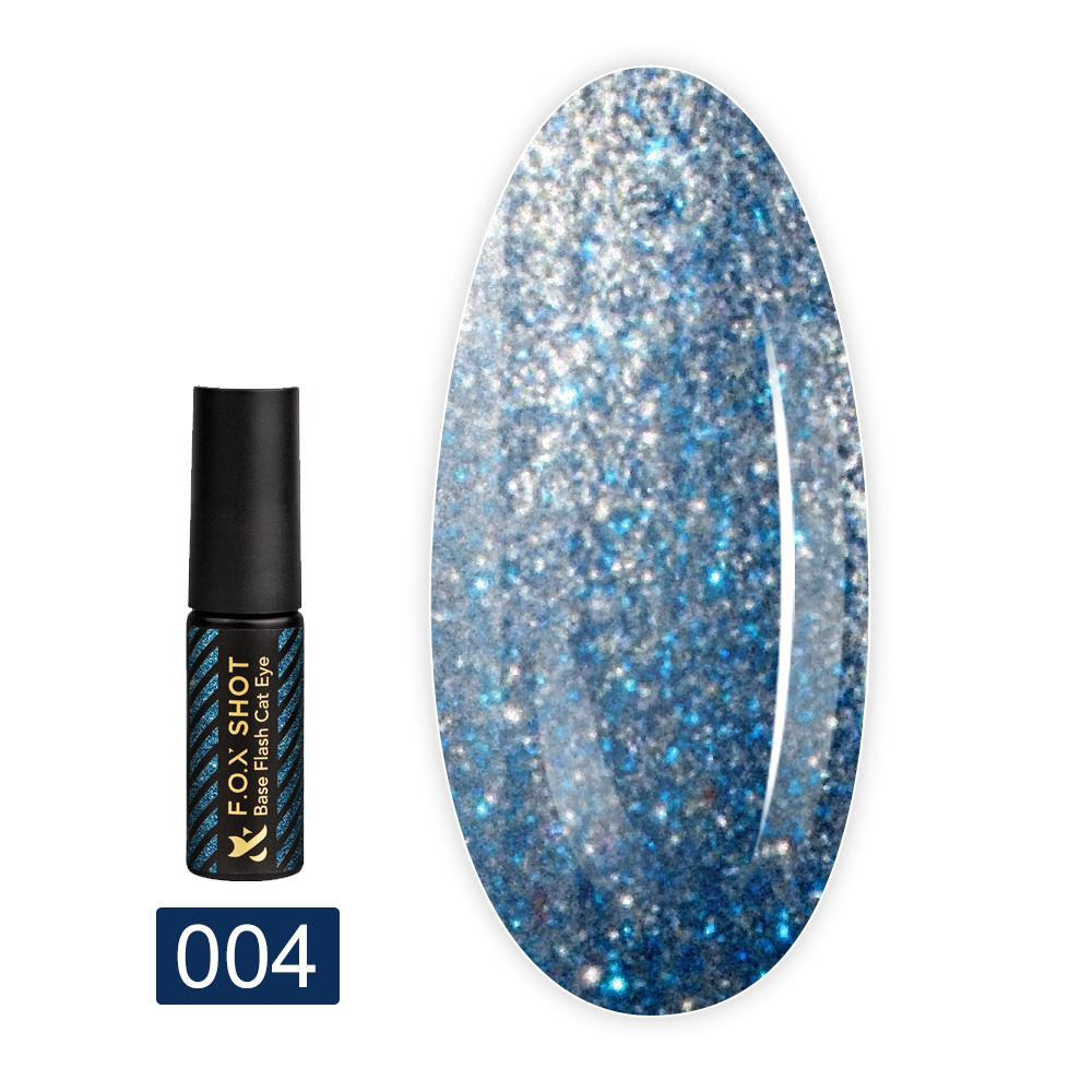 База для гель лака светоотражающая FOX Base Flash Cat Eye 5 мл (004)