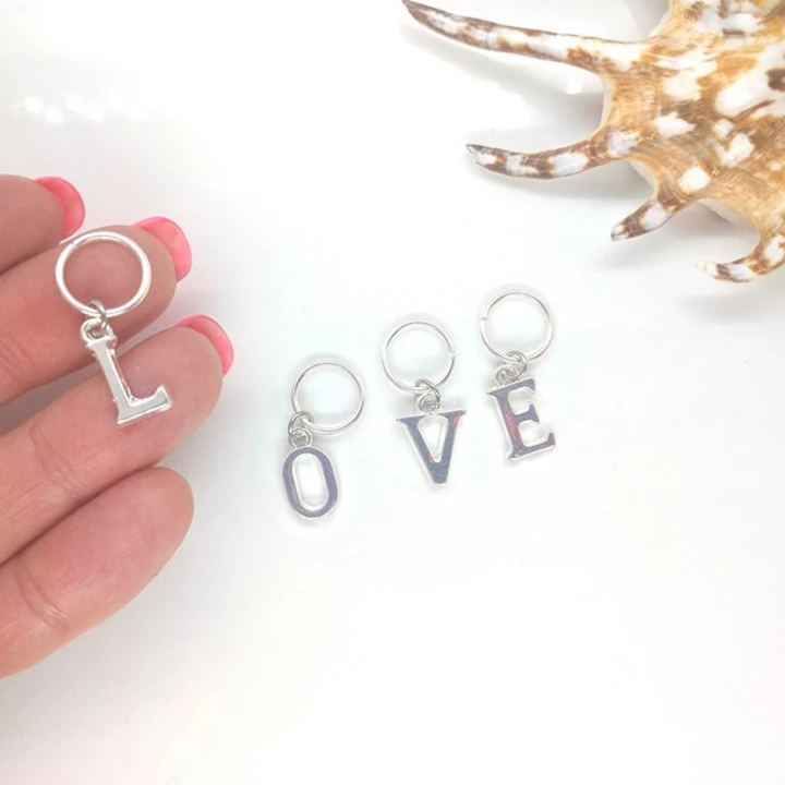 Пирсинг для волос - буквы на выбор 1 шт (буква LOVE)