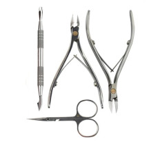 Набор инструментов OLTON (накожницы M+кусачки XS+ножницы 100мм+топор-лопатка)