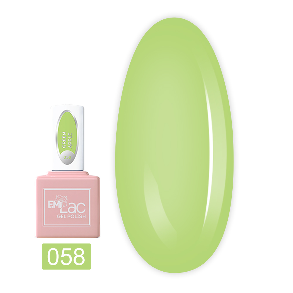 Гель лак E.MI Lac 9 мл (058 Зеленое яблоко)
