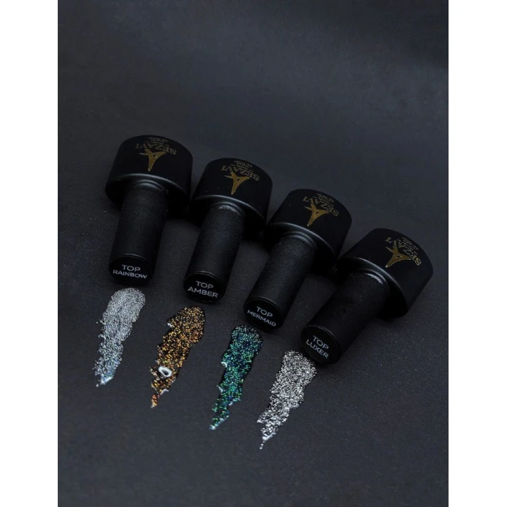 Топ Sezavi AMBER для гель лака универсальный с мелким шимером 8 мл