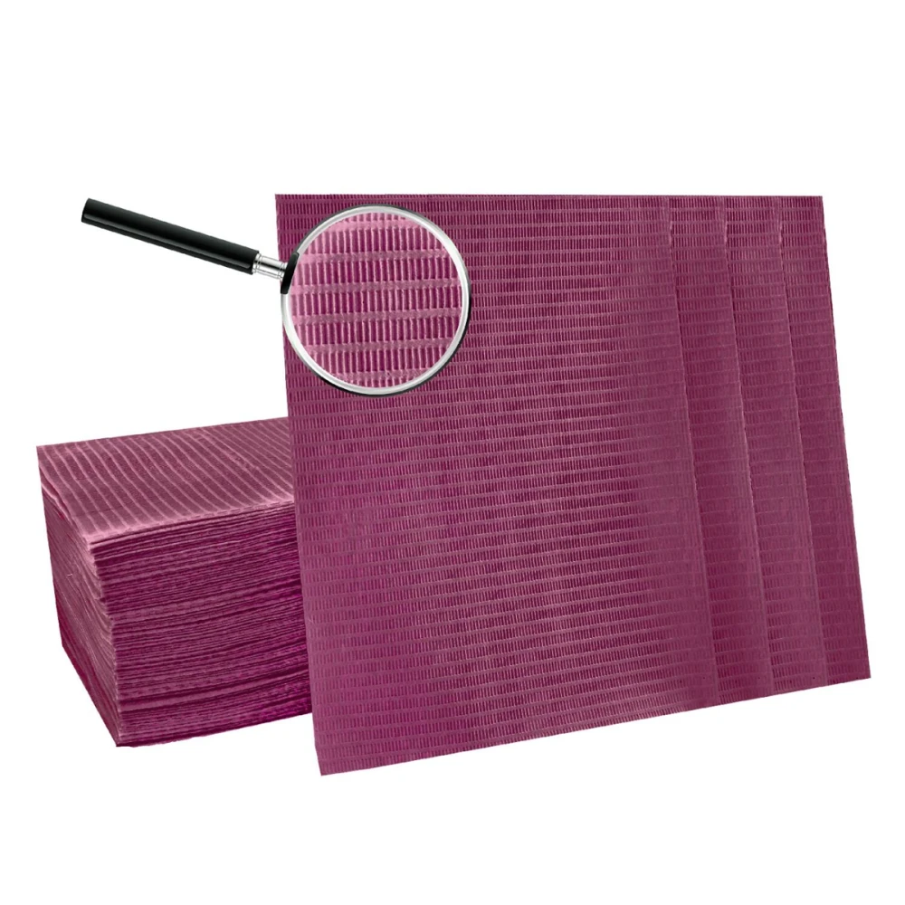 Салфетка-нагрудник медицинская 3-х слойная Verisoft 50 шт (Бордовый)