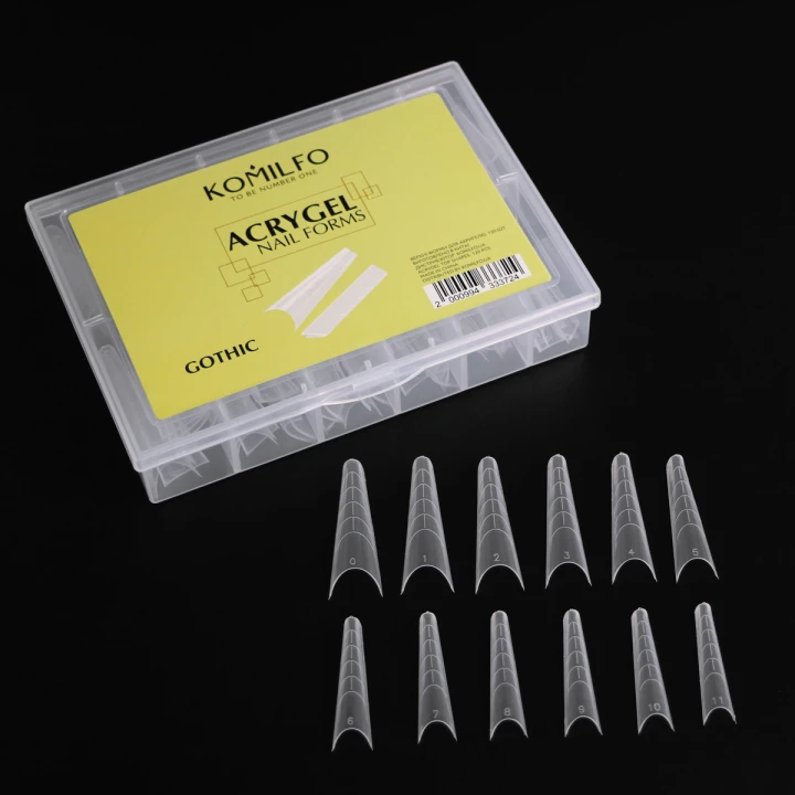 Формы верхние для наращивания ногтей KOMILFO Acry Gel 120 шт (Gothic)